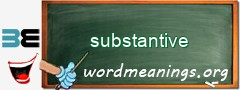 WordMeaning blackboard for substantive